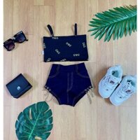 sét áo d&g + quần short gắng xích thời trang cho bé gái