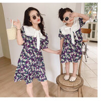 Set Áo đôi đầm mẹ và bé gái ❤️FREESHIP❤️ đồ đôi váy hoa mẹ và bé xinh xắn YAME Couple MB01