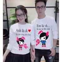 SÉT ÁO ĐÔI HOODIE NAM NỮ ANH LÀ CHỒNG E LÀ VỢ KÈM CÔ GÁI SIÊU ĐÁNG YÊU