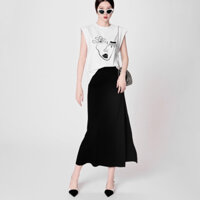 Set Áo Độn Vai In Hình + Chân Váy- S08