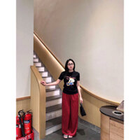 SET ÁO GẤU ĐEN BURGER MIX QUẦN KẺ SIÊU XINH