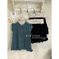Set áo gile phối bèo & chân váy ren – New Collection 2025