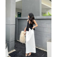 Set áo gile vest hở lưng kèm chân váy maxi xẻ sau SUGARGALZ - Croptopshouse