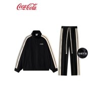 Set Áo Jacket Coca-Cola/Coca Trang Phục Thời Thượng Mùa Thu Kiểu Mỹ Mẫu Xuân Thu Kẻ Sọc