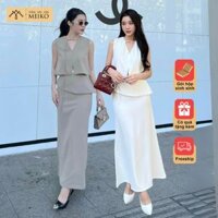 Set Áo Kèm Chân Váy Tầng Meiko Có Lớp Lót, Váy Đi Làm, Đi Chơi [ Có Ảnh Thật, Gói Hộp]