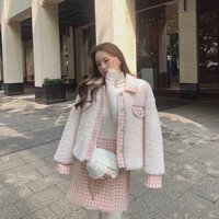 Sét áo khoác bông dạ + chân váy siêu xinh kèm ảnh thật