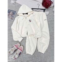 Set áo khoác nỉ mickey kèm mũ mix quần jogger tôn dáng trẻ trung, năng động, phù hợp mùa thu đông Medechill