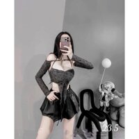 Set áo khoác phối lưới + áo dây hàng PeoNy