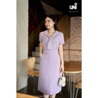 Set Áo Kiểu Và Chân Váy Chữ A UNIVTH Vạt Nơ Bo Gấu Thanh Lịch 3UAB1413 - 3UCAB212 - TI0 Uni Korean Fashion