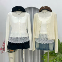 Set áo kiểu viền ren vải mát mặc mùa hè phong cách nàng thơ - [set31] - Xàm Xí Shop