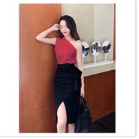 SET ÁO LỆCH VAI KẾT HỢP CHÂN VÁY XẺ TÀ CỰC CHẤT QC - PHAMAR FASHION