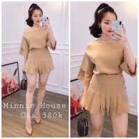 SET ÁO LỆCH VAI + QUẦN XẾP LY