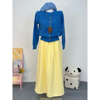Set áo len cardigan mix chân váy yesun có túi