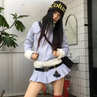 Set Áo Len Có Khóa Kéo Và Chân Váy Ngắn Thời Trang Cho Nữ