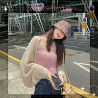 Set áo len croptop áo khoác cardigan choàng vai cánh dơi hot trend phong cách ulzzang Hàn Quốc STA008 Xưởng Của Vi