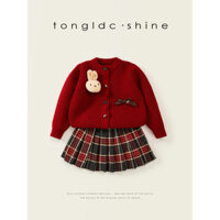 Set áo len kèm chân váy cho bé 2024