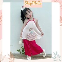 Set áo lụa cô gái ## mặc váy CS223 quần hồng cho bé gái