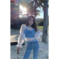 SET ÁO LƯỚI BI PHỐI YẾM NƠ /   Hang thiết kê 🌟mau sắc: y hinh sàn