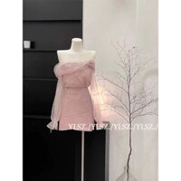 Set áo lưới trễ vai phối chân váy A