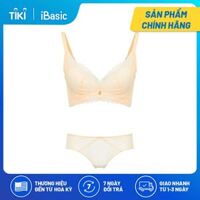 Set áo ngực có gọng mút mỏng ren cup T-Shirt iBasic BRAW132 và PANW132 - Da hồng phấn - 32BM