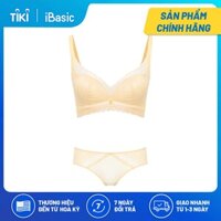 Set áo ngực có gọng mút mỏng ren cup T-Shirt iBasic BRAW132 và PANW132 - Da beige - 36BL