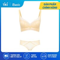 Set áo ngực có gọng mút mỏng ren cup T-Shirt iBasic BRAW132 và PANW132 - Da beige - 34BL