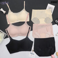 Set Áo Ngực Tàng Hình Nâng Ngực, Quần Lót Cạp Cao Kháng Khuẩn Quyến Rũ Cho Nữ AMYRA SBR02