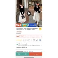 Set áo nhung tiểu thư mix chân váy voan