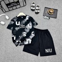 Set Áo NIU Bé Trai Thoáng Mát, Chất Cốt Tông Tàu Phong Cách Mùa Hè