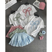 🍭SET ÁO NƠ CHÂN VÁY MÀU PASTEL🍭