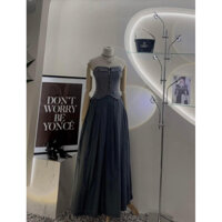 SET ÁO ỐNG CARO PHỐI CHÂN VÁY TÙNG XOÈ XẾP LY FROM DÀI ❣️❣️