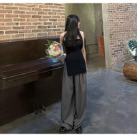 SET ÁO ỐNG ĐEN QUẦN TÂY XÁM - Hàng Có sẵn