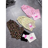 Set áo ống mặt trước in hình gấu, mặt sau in chữ kèm quần ống rộng