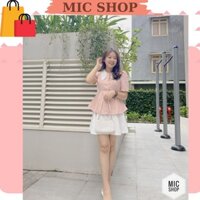 SET ÁO PEPLUM + CHÂN VÁY TRẮNG