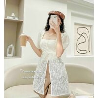 SET ÁO PEPLUM REN XẺ + QUẦN SHORT NÂU 🌼