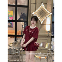 Set áo phông chân váy gucci