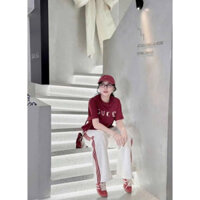 SET ÁO PHÔNG ĐỎ G.C MIX QUẦN XUÔNG TRẮNG CHẠY SỌC ĐỎ SIÊU XINH
