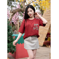 Set áo phông in chữ kèm chân váy ngắn bút chì [ M097 ]