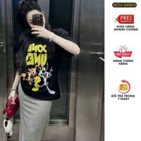 Set áo phông nữ form rộng in nhiệt mix chân váy đuôi cá dài (SET XINH mới về)