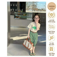 Set Áo Phông Và Quần Vải Baggy Kèm Dây Lưng Chất Xịn Xò Size  17-28kg