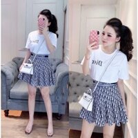 Set áo pull Dior + chân váy có quần bên trong
