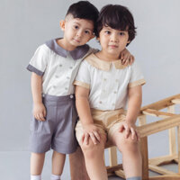 Set áo quần bé trai Harvey vải cotton Chaiko House SH02