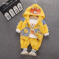 Set Áo Quần Kèm Khoác Nón Gấu Cho Bé Trai - BABY CAT