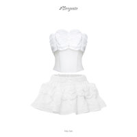 Set áo quây và chân váy xoè màu trắng (MIA SET)