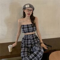 Set áo quây và quần sọc