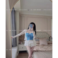 set áo ren áo quây chân váy ren