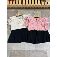 sét áo ren chân váy xếp ly cho bé 10-20kg