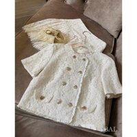 Set áo ren khuy tym mix chân váy ngắn, Set bộ áo váy ren mịn_M40_Peony