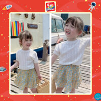 Set áo ren lưới chân váy hoa cho bé gái (N00703)