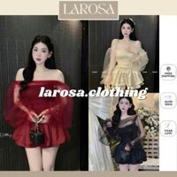 Set áo ren lưới trễ vai phối chân váy xoè tầng sang chảnh by LAROSA
